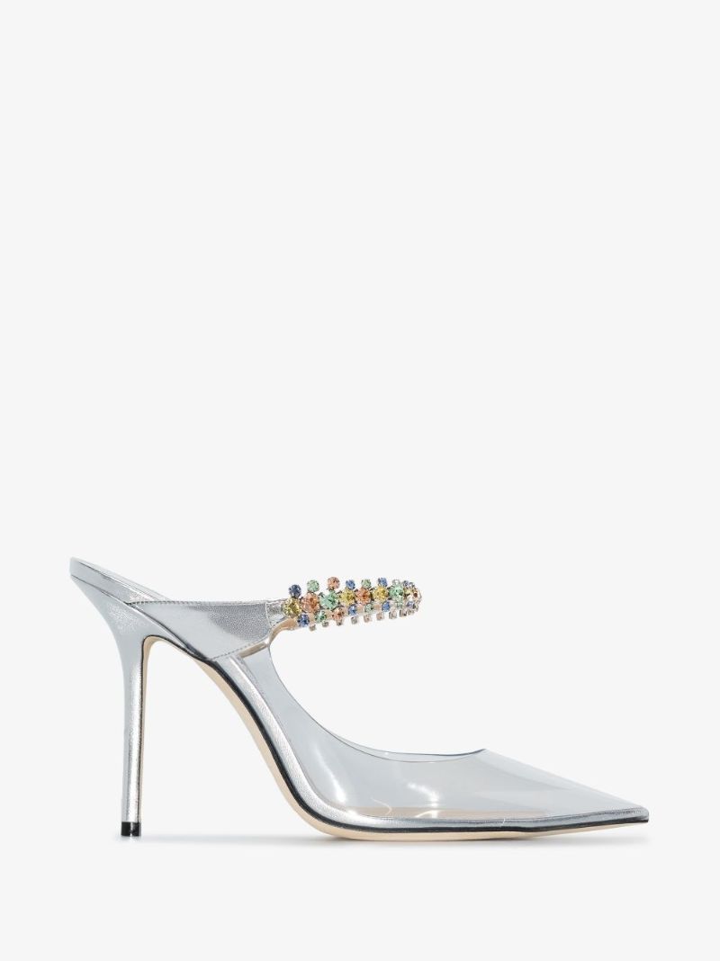 Silver Bing 100 Embellished Pvc Mules