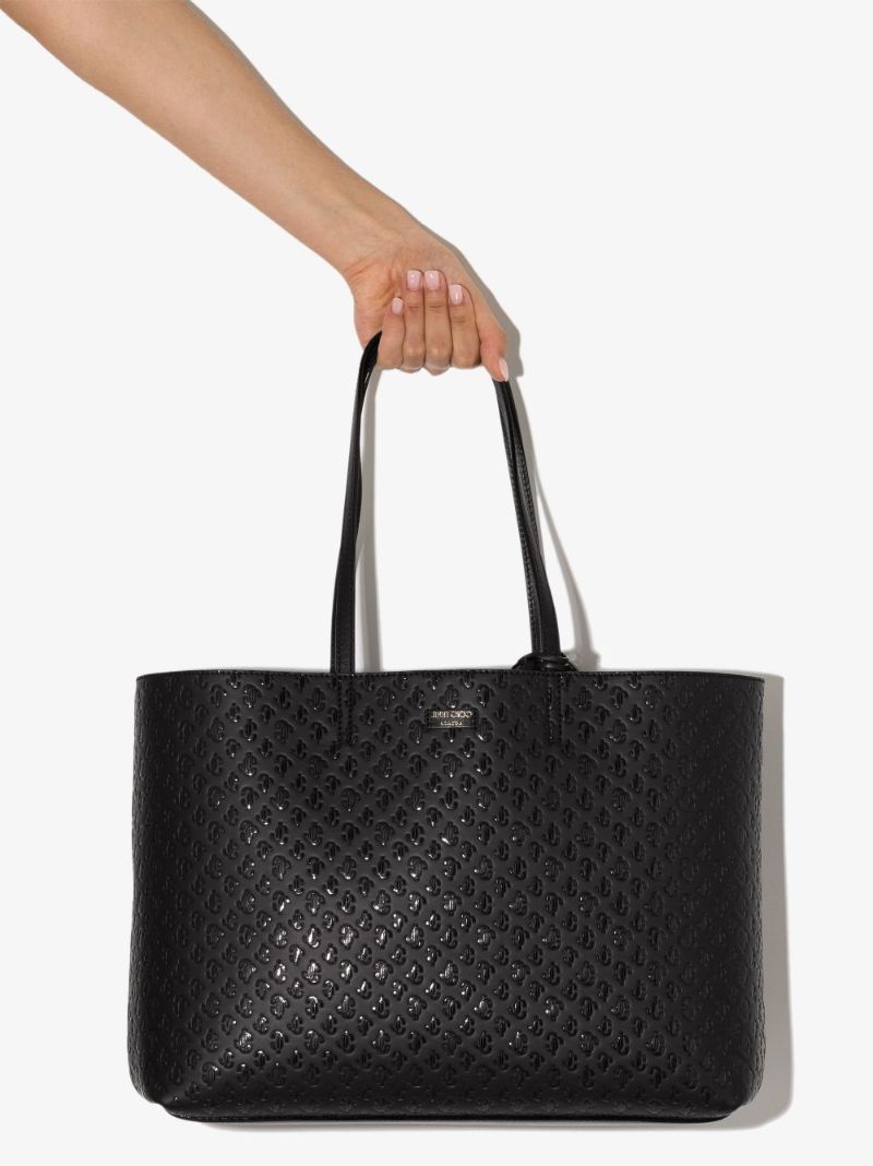 Black Nine 2 Five Embossed Leather Tote Bag