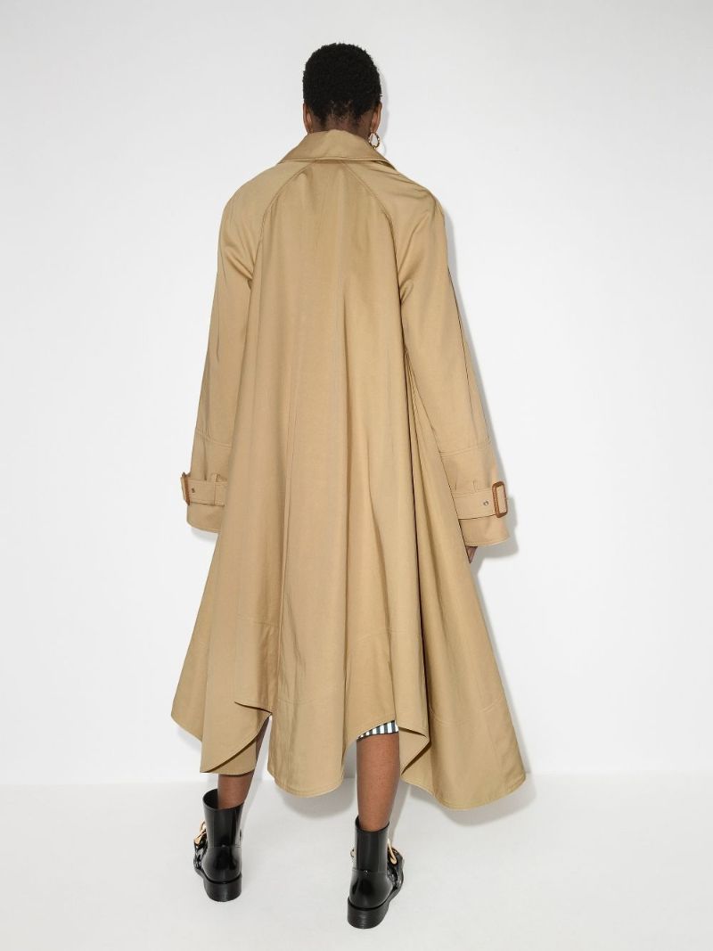 A-line Cotton Gabardine Trench Coat