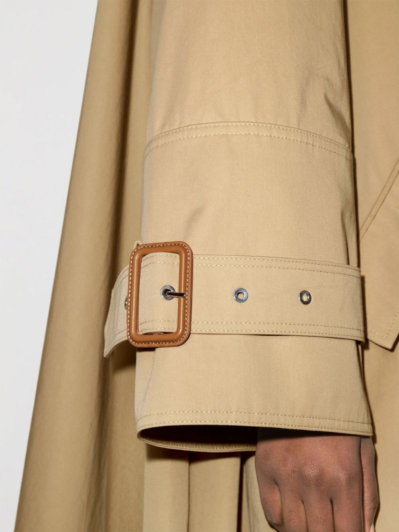 A-line Cotton Gabardine Trench Coat