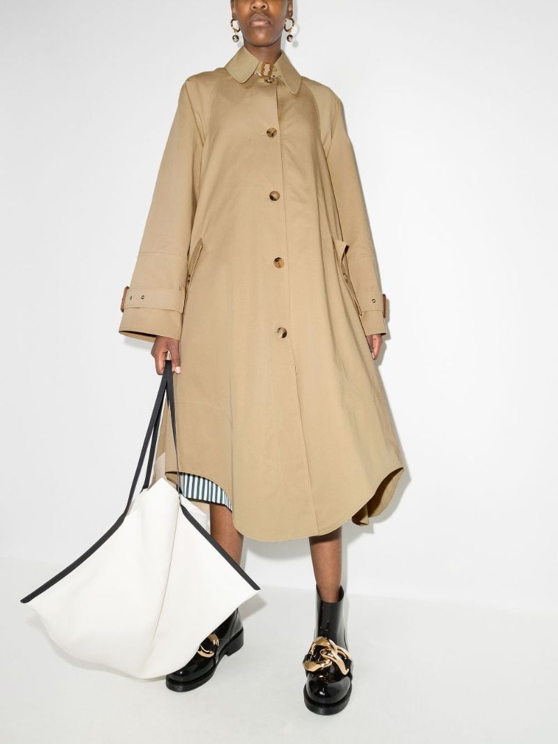 A-line Cotton Gabardine Trench Coat