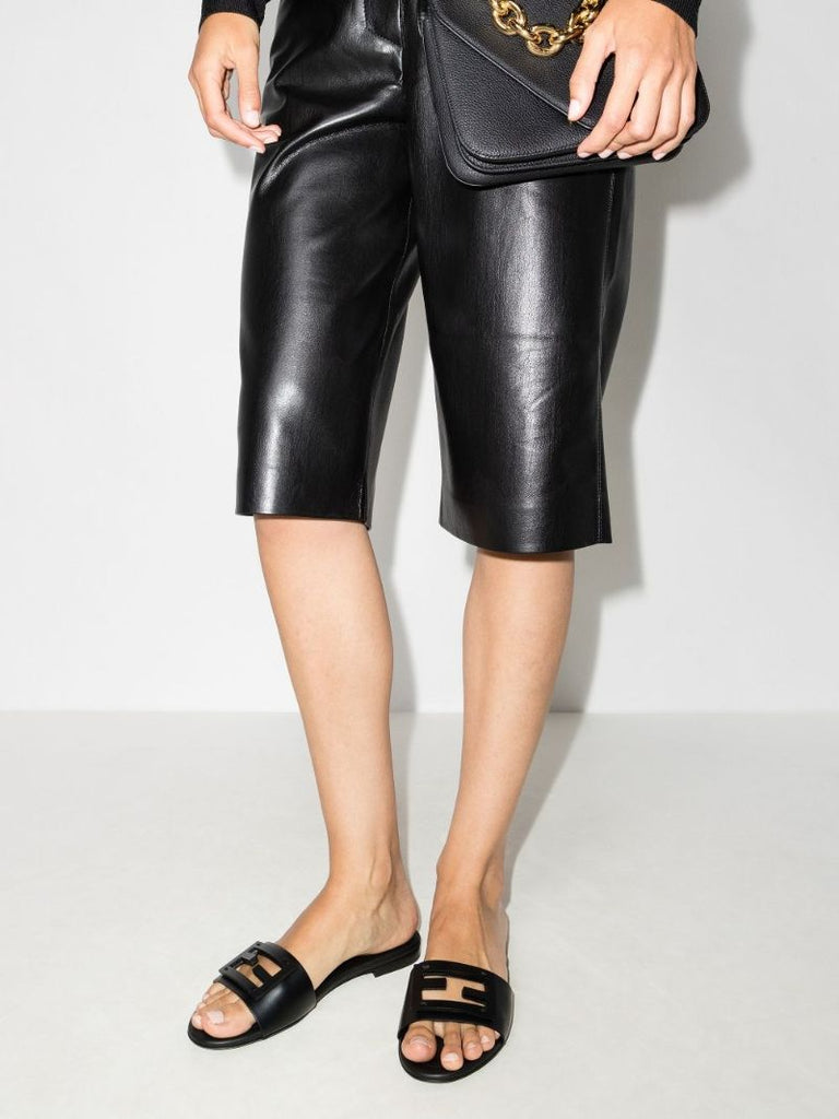 Black Signature Leather Sandals
