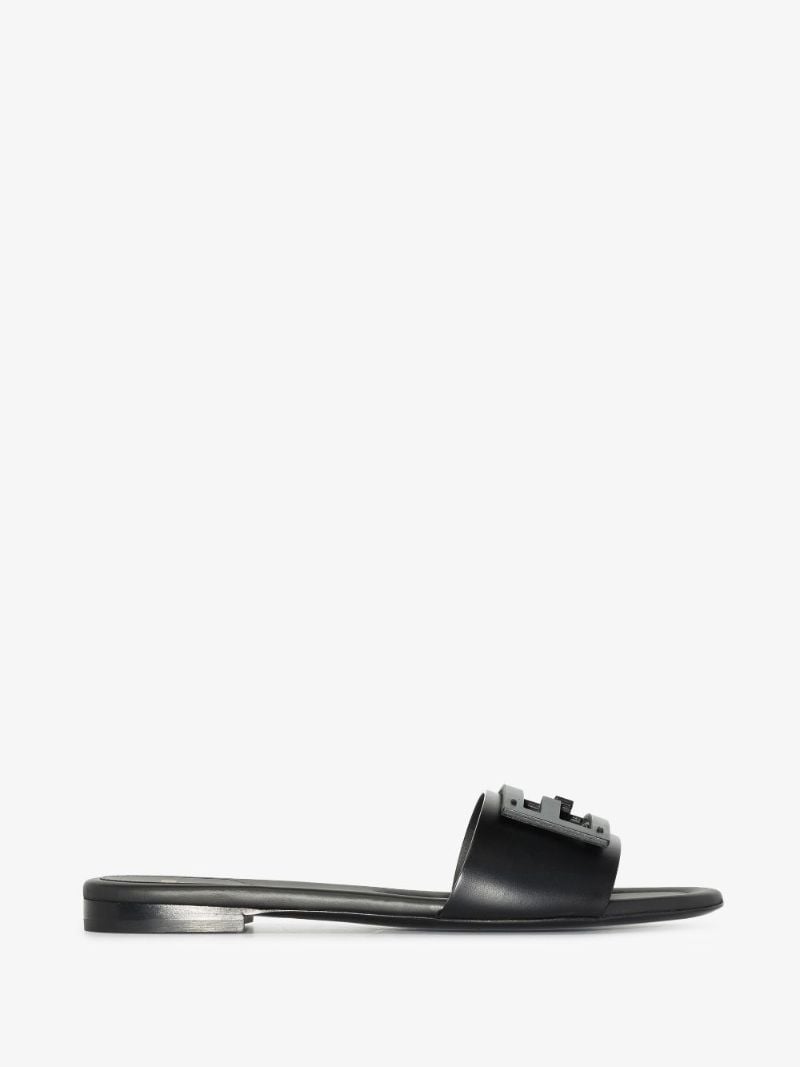 Black Signature Leather Sandals