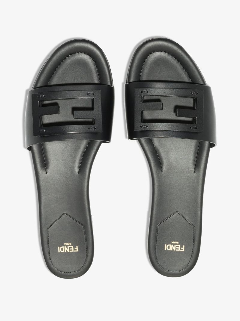 Black Signature Leather Sandals