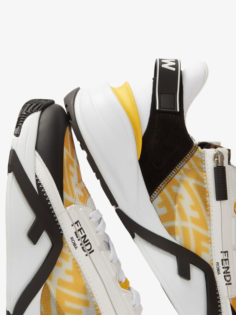 Yellow Flow Ff Vertigo Print Sneakers