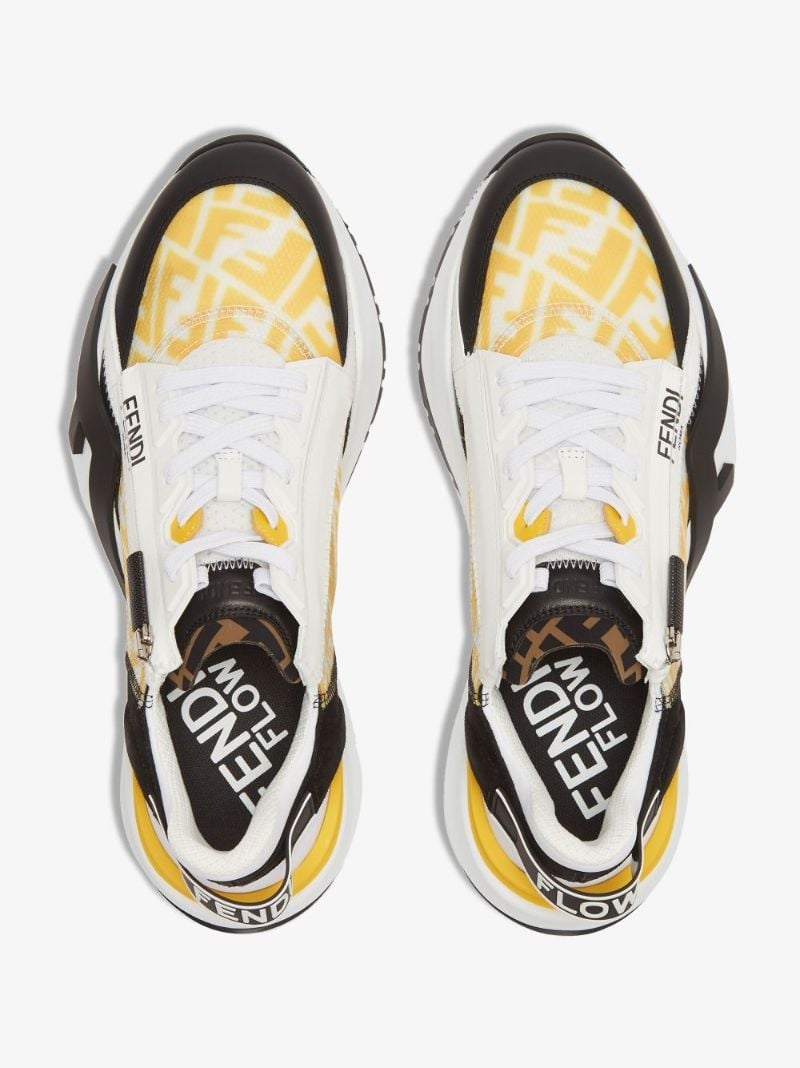 Yellow Flow Ff Vertigo Print Sneakers