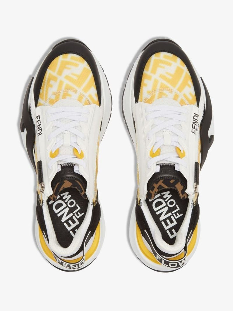 Yellow Flow Ff Vertigo Print Sneakers