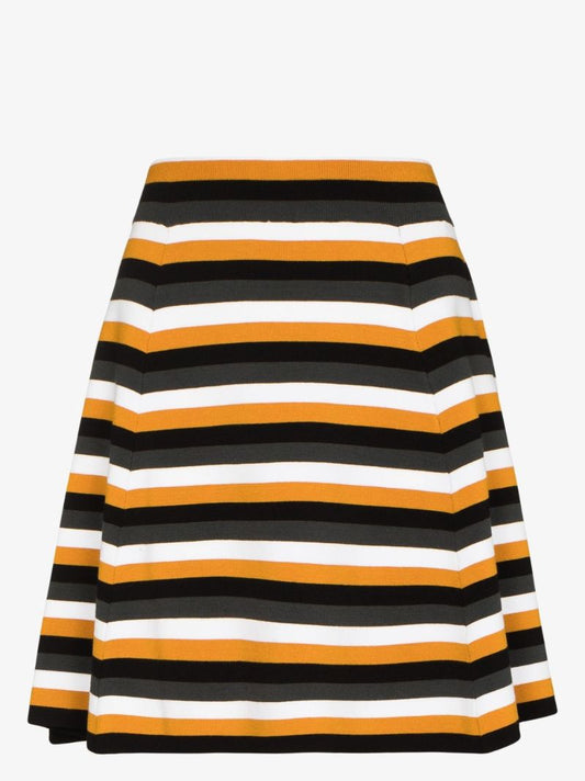 Horizontal-stripe A-line Miniskirt