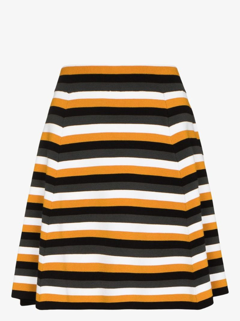 Horizontal-stripe A-line Miniskirt