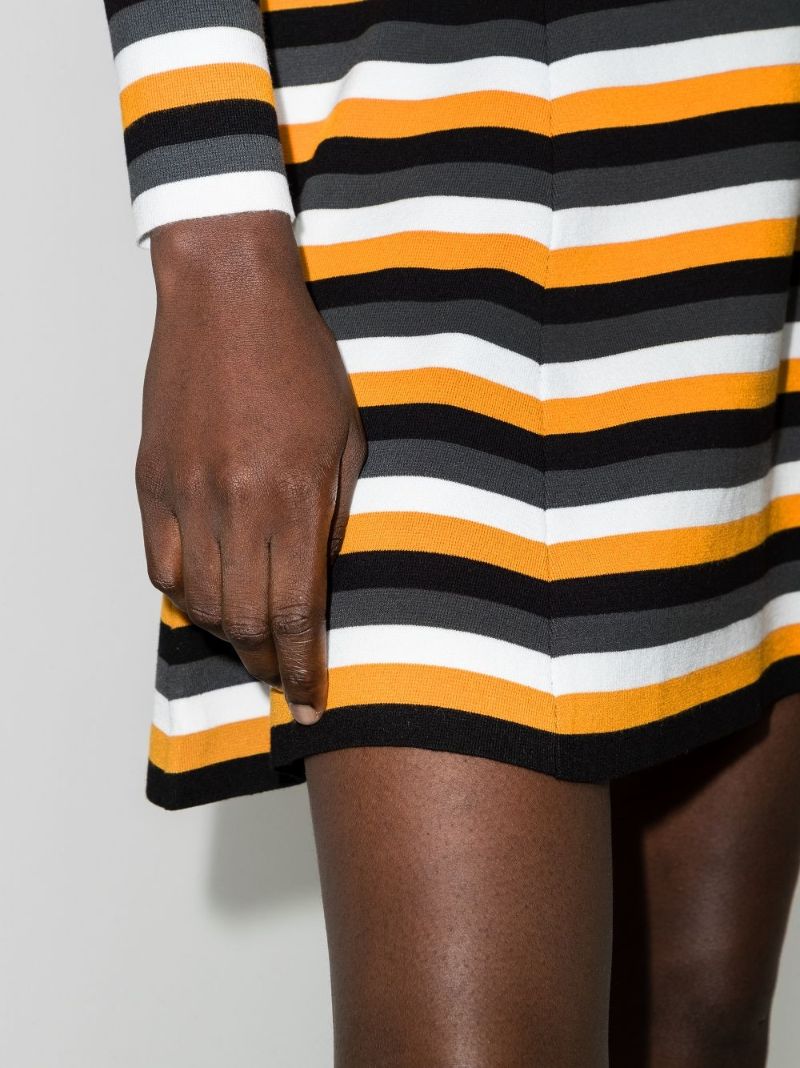 Horizontal-stripe A-line Miniskirt