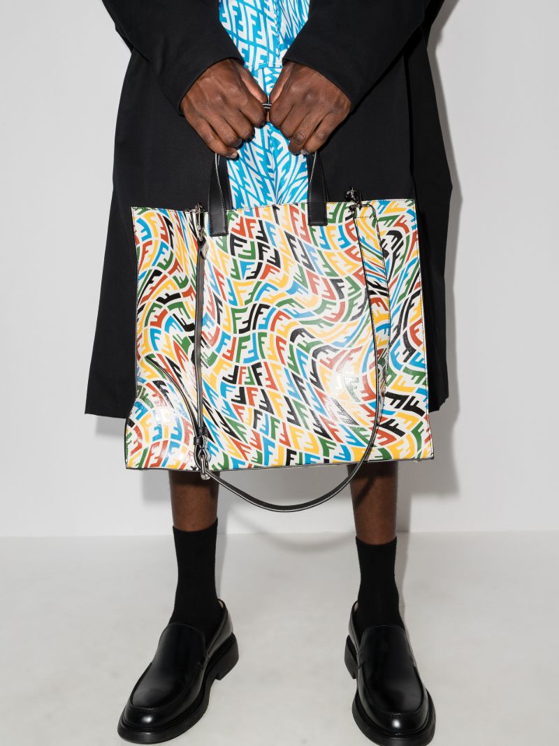 Multicoloured Ff Vertigo Leather Tote Bag