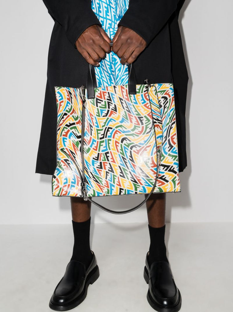 Multicoloured Ff Vertigo Leather Tote Bag