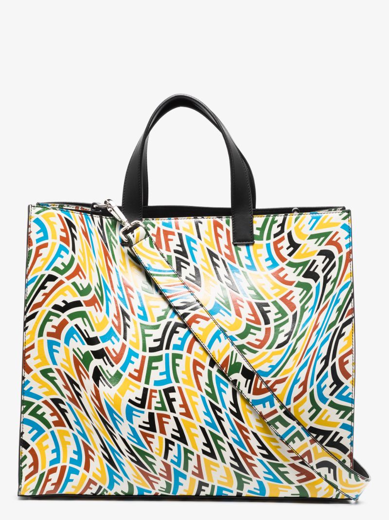 Multicoloured Ff Vertigo Leather Tote Bag
