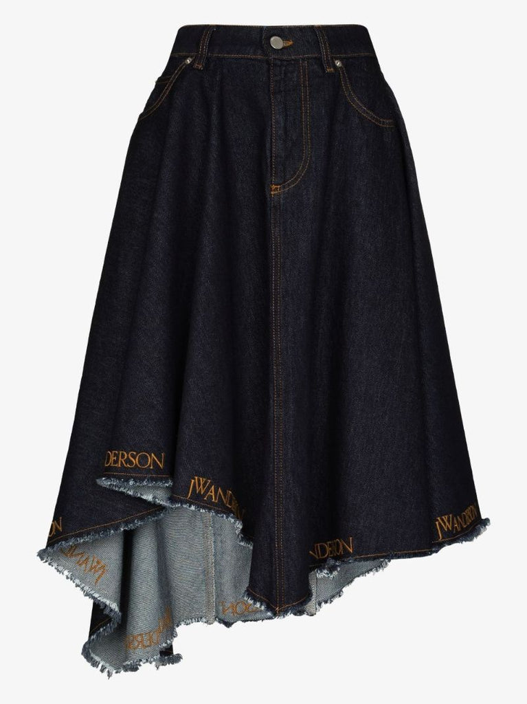 Asymmetric Denim Skirt