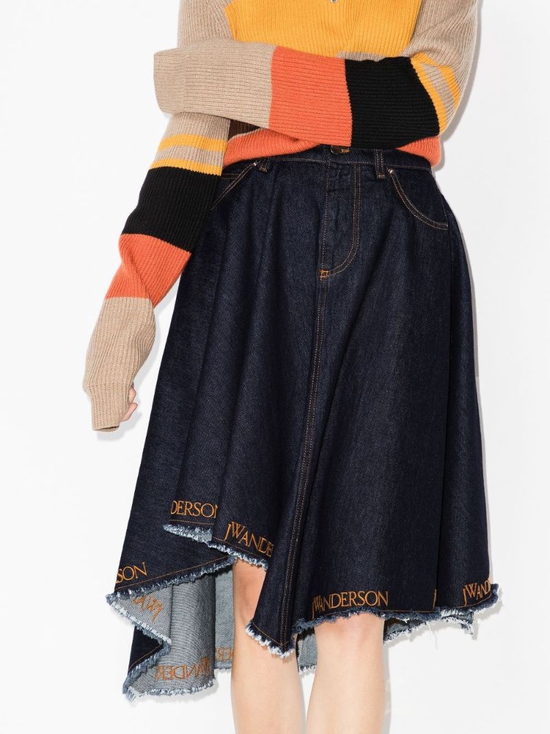 Asymmetric Denim Skirt