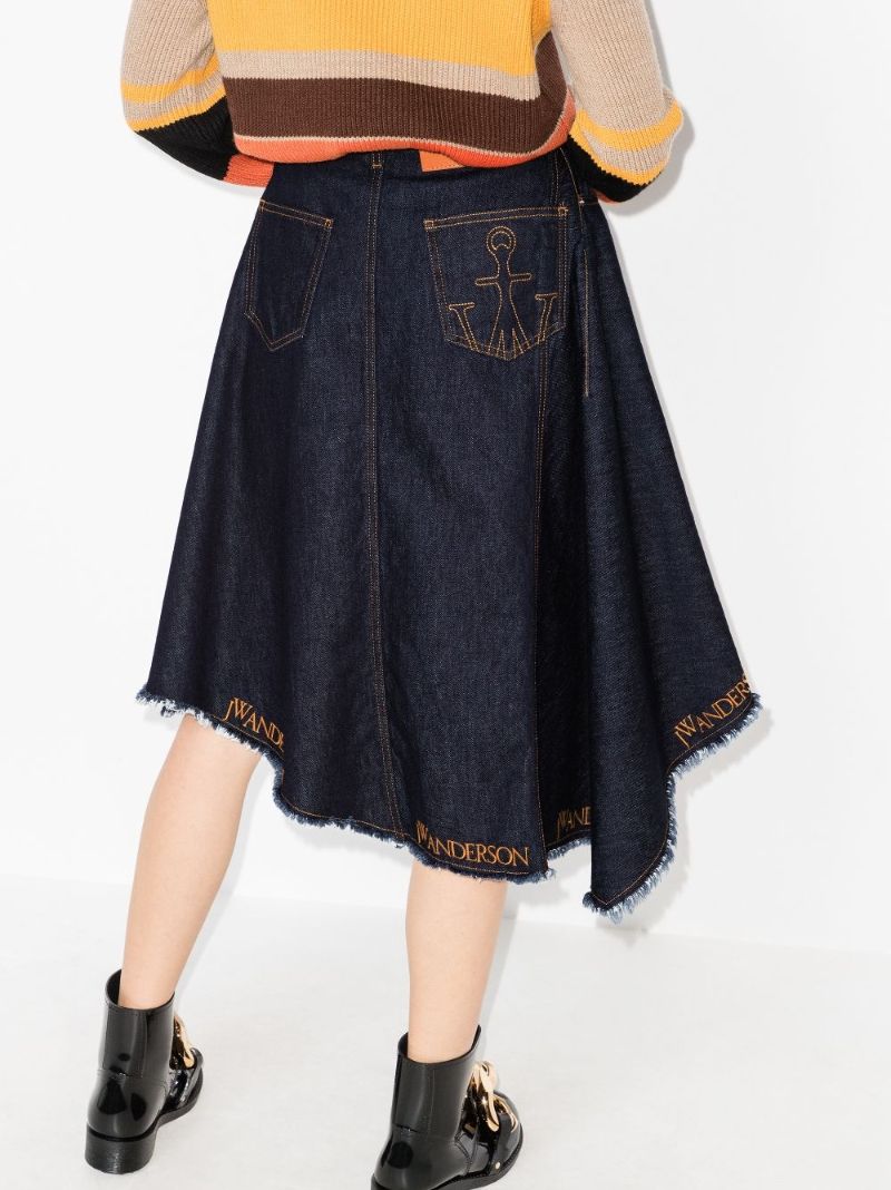 Asymmetric Denim Skirt