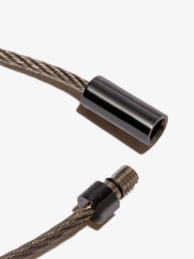 Silver Tone Le 7g Polished Ceramic Cable Bracelet