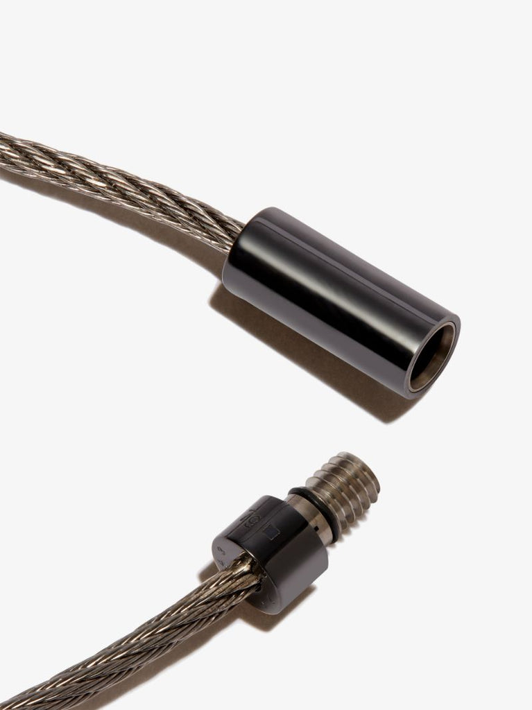 Silver Tone Le 7g Polished Ceramic Cable Bracelet