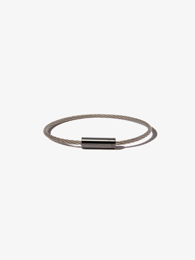 Silver Tone Le 7g Polished Ceramic Cable Bracelet