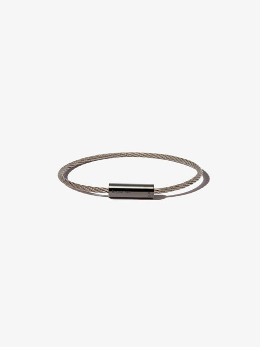 Silver Tone Le 7g Polished Ceramic Cable Bracelet