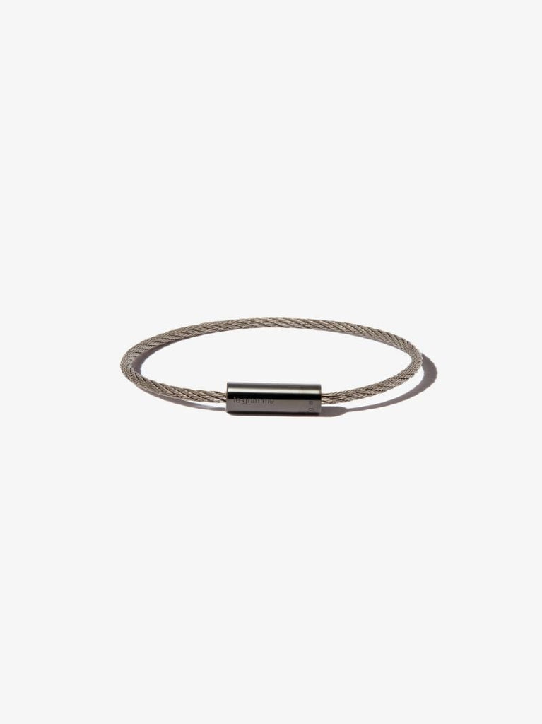 Silver Tone Le 7g Polished Ceramic Cable Bracelet