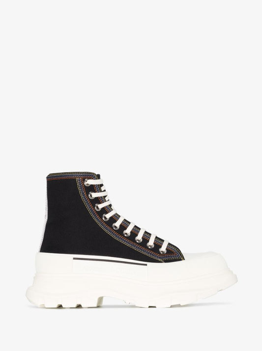 Black Tread Slick High Top Sneakers