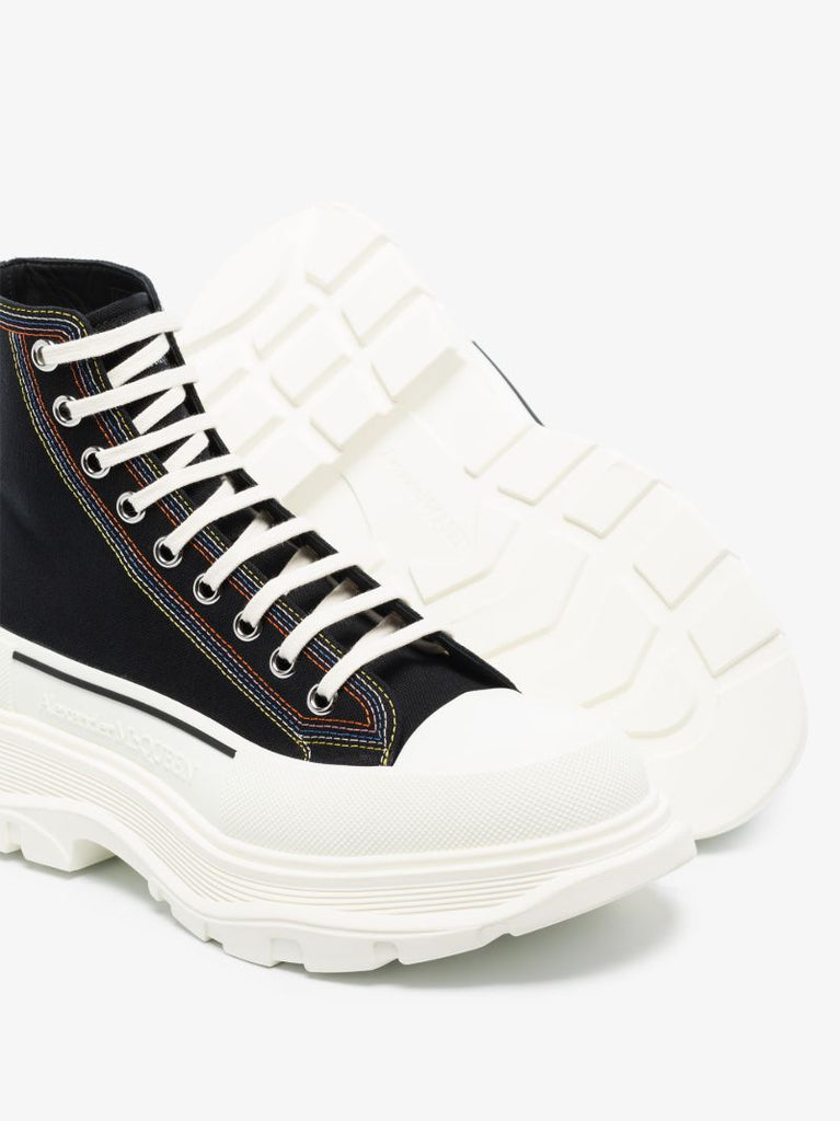 Black Tread Slick High Top Sneakers