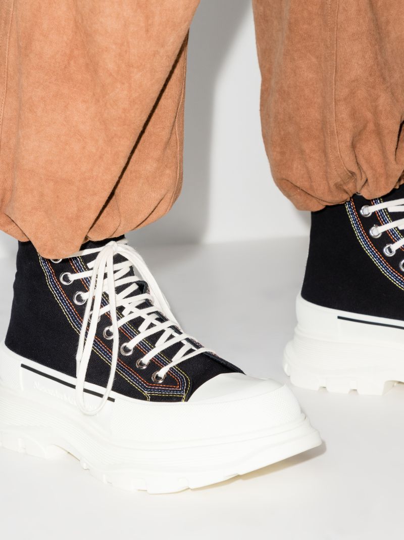Black Tread Slick High Top Sneakers