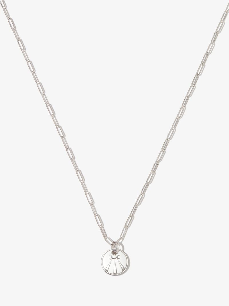 18k White Gold Mind Body Soul Super Fine Clip Chain Necklace