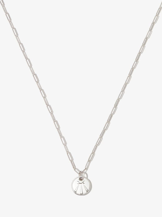 18k White Gold Mind Body Soul Super Fine Clip Chain Necklace