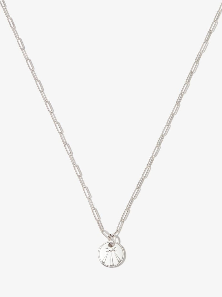 18k White Gold Mind Body Soul Super Fine Clip Chain Necklace