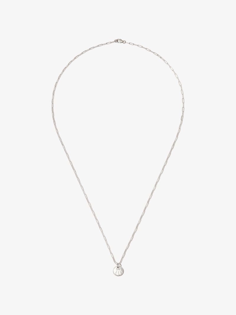 18k White Gold Mind Body Soul Super Fine Clip Chain Necklace
