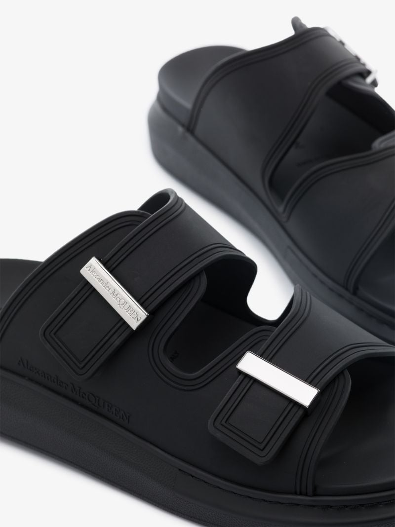 Black Oversized Hybrid Slides