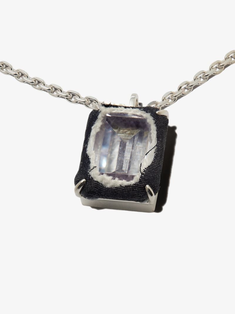 Sterling Silver Denim Octagonal Knife Edge Ii Necklace