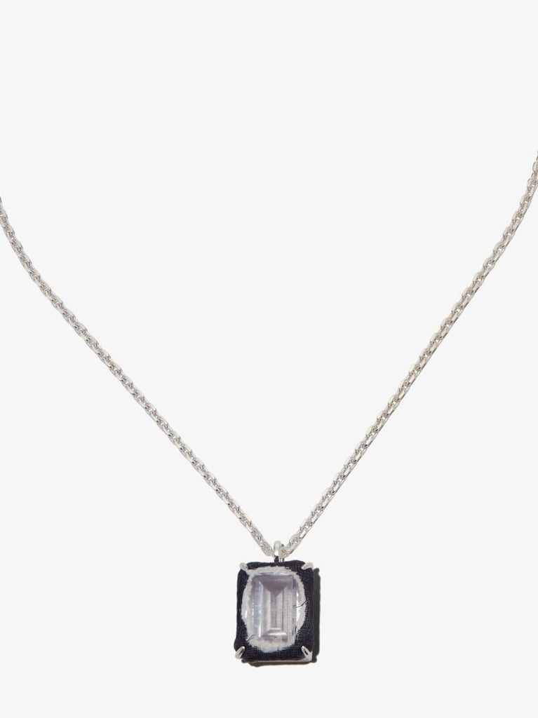 Sterling Silver Denim Octagonal Knife Edge Ii Necklace