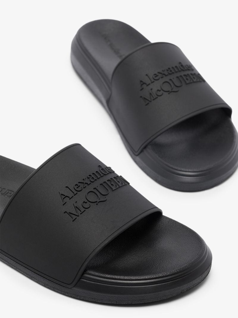 Black Oversized Hybrid Slides