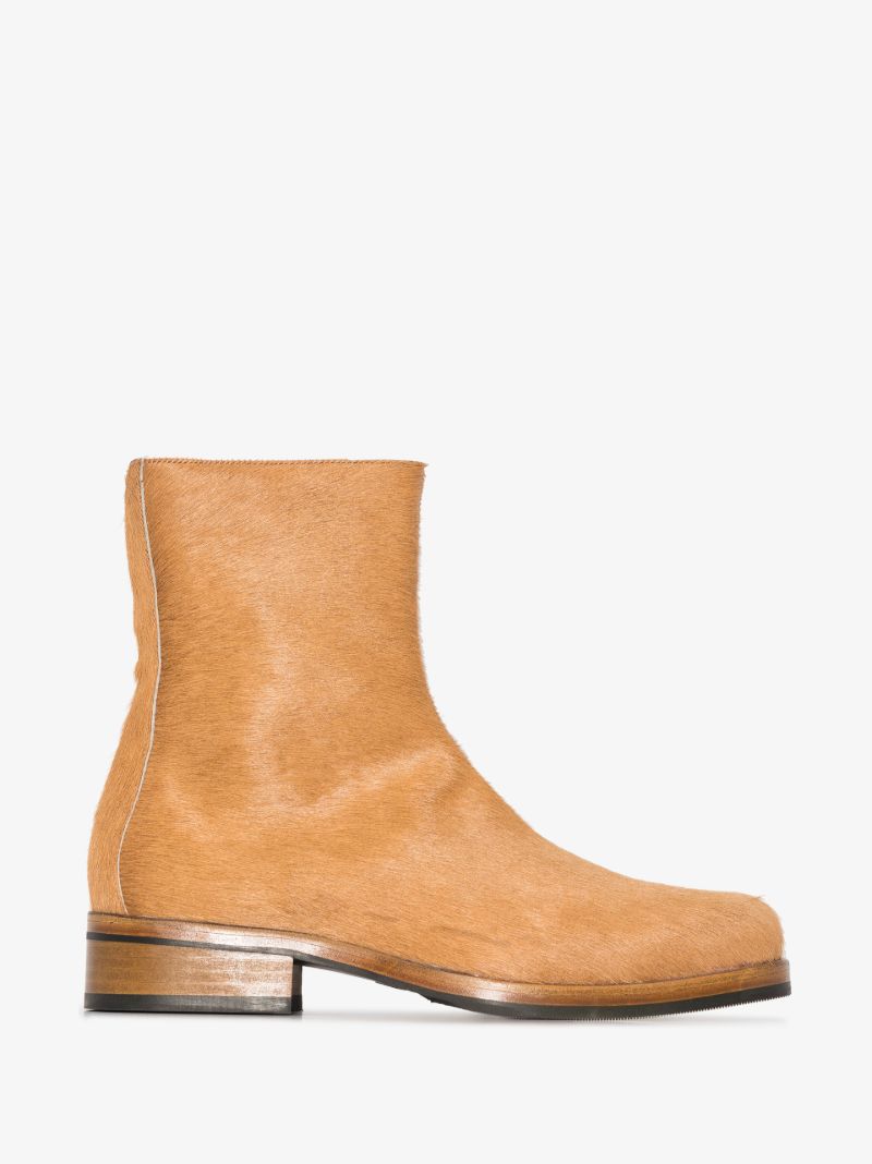 Brown Camion Textured Ankle Boots