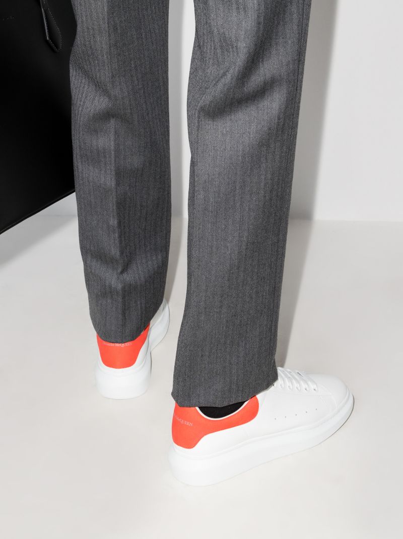 White and Orange Oversized Sneakers