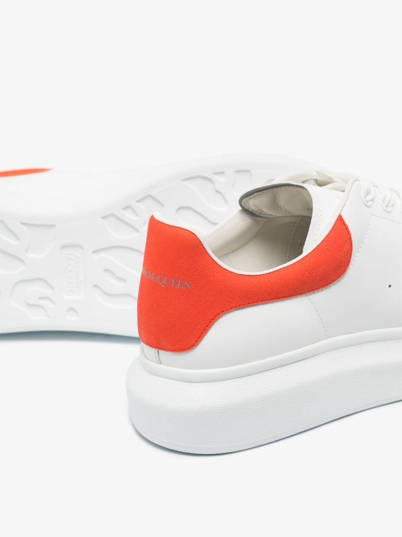 White and Orange Oversized Sneakers