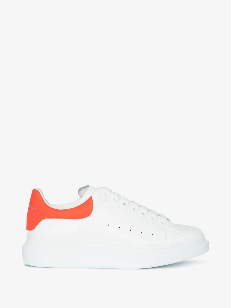 White and Orange Oversized Sneakers