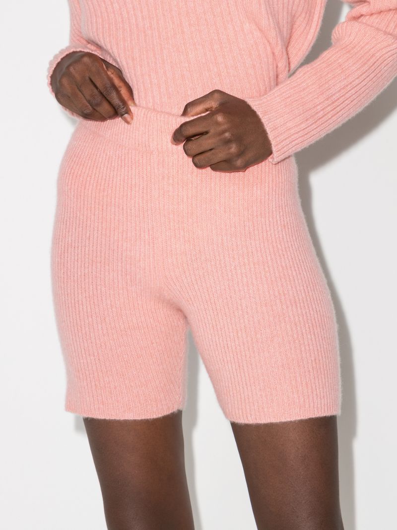 Ribbed Knit Cashmere Cycling Shorts