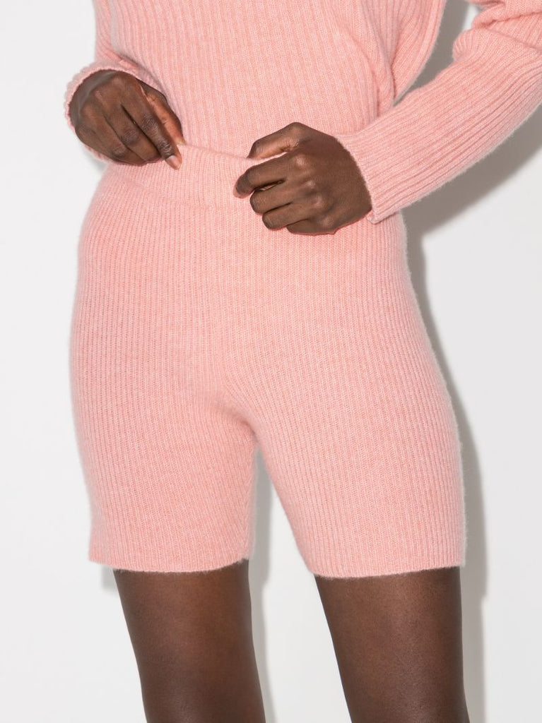 Ribbed Knit Cashmere Cycling Shorts
