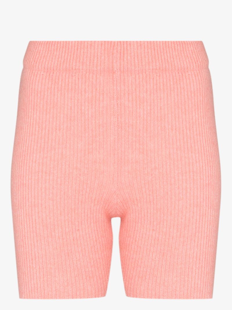 Ribbed Knit Cashmere Cycling Shorts
