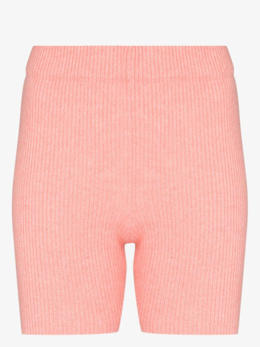 Ribbed Knit Cashmere Cycling Shorts