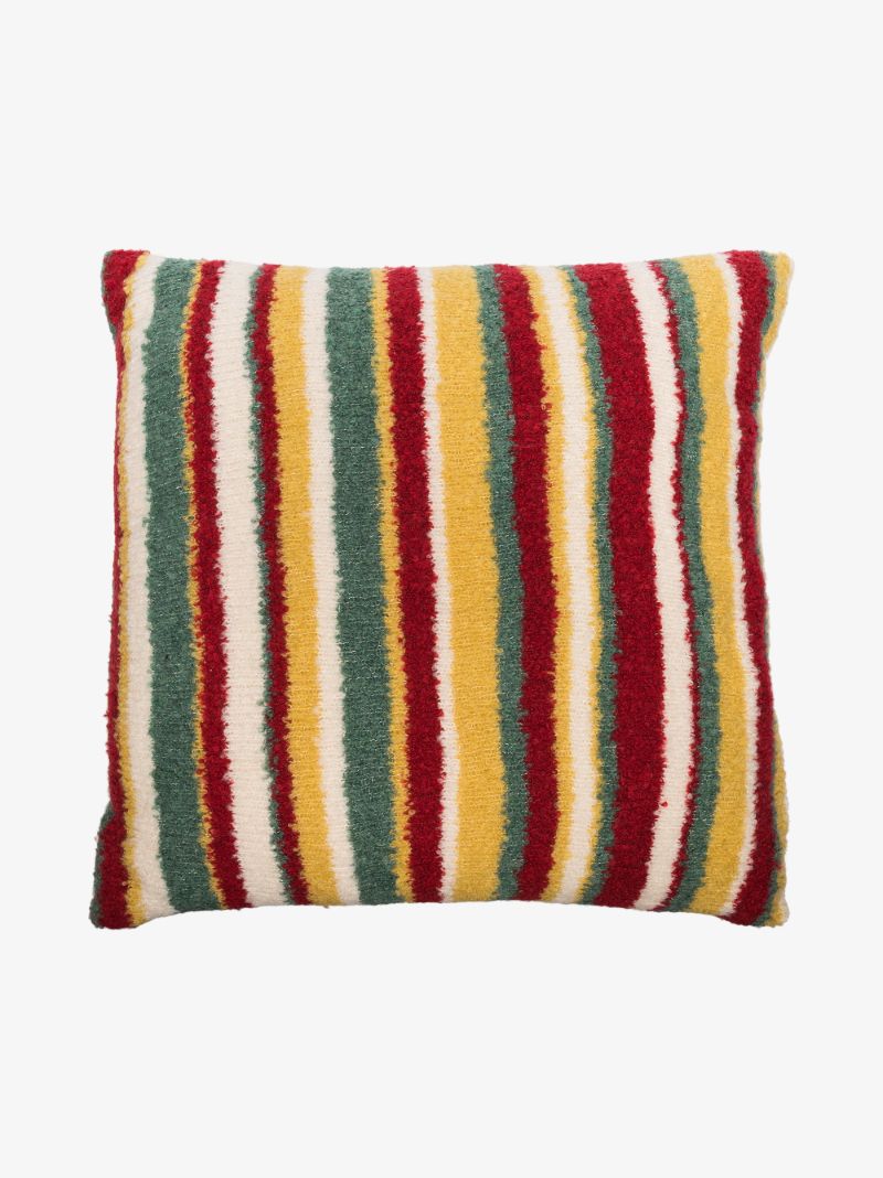 Teddy Stripe Knitted Cushion