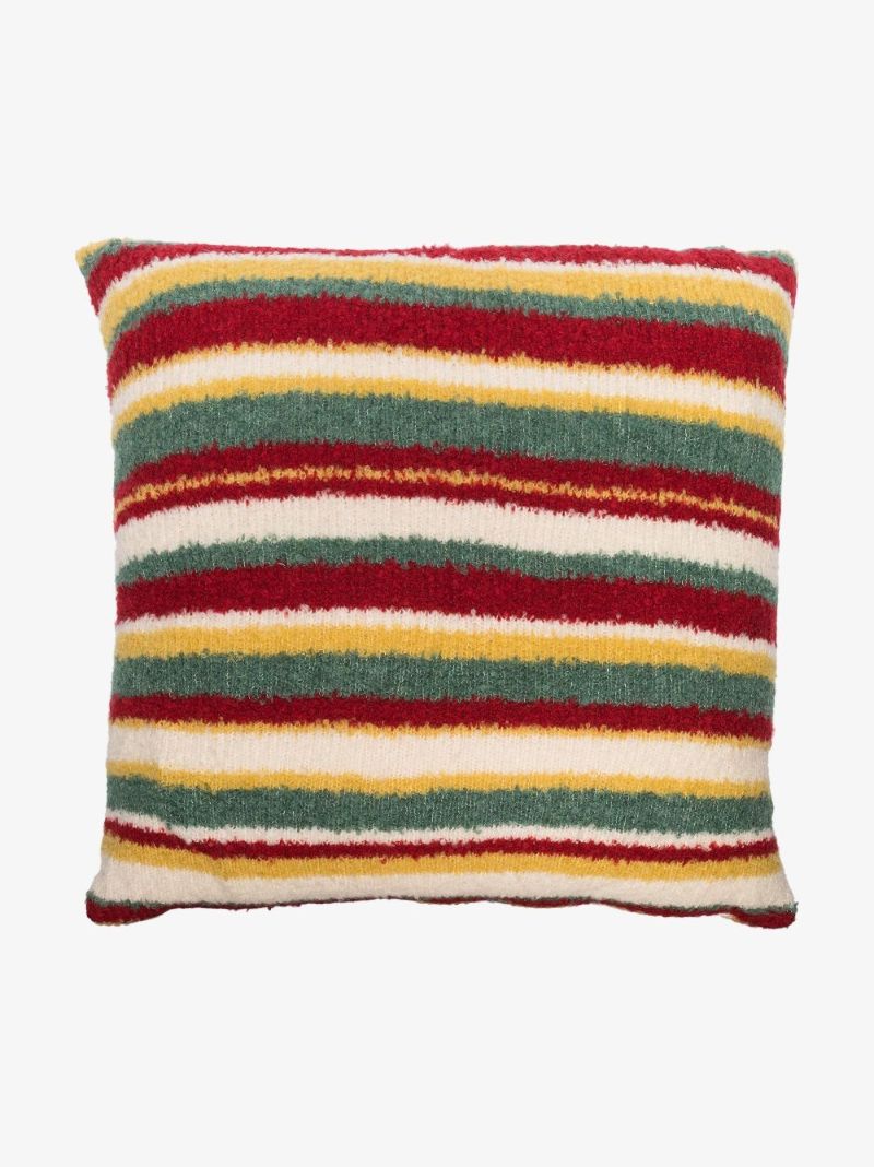 Teddy Stripe Knitted Cushion