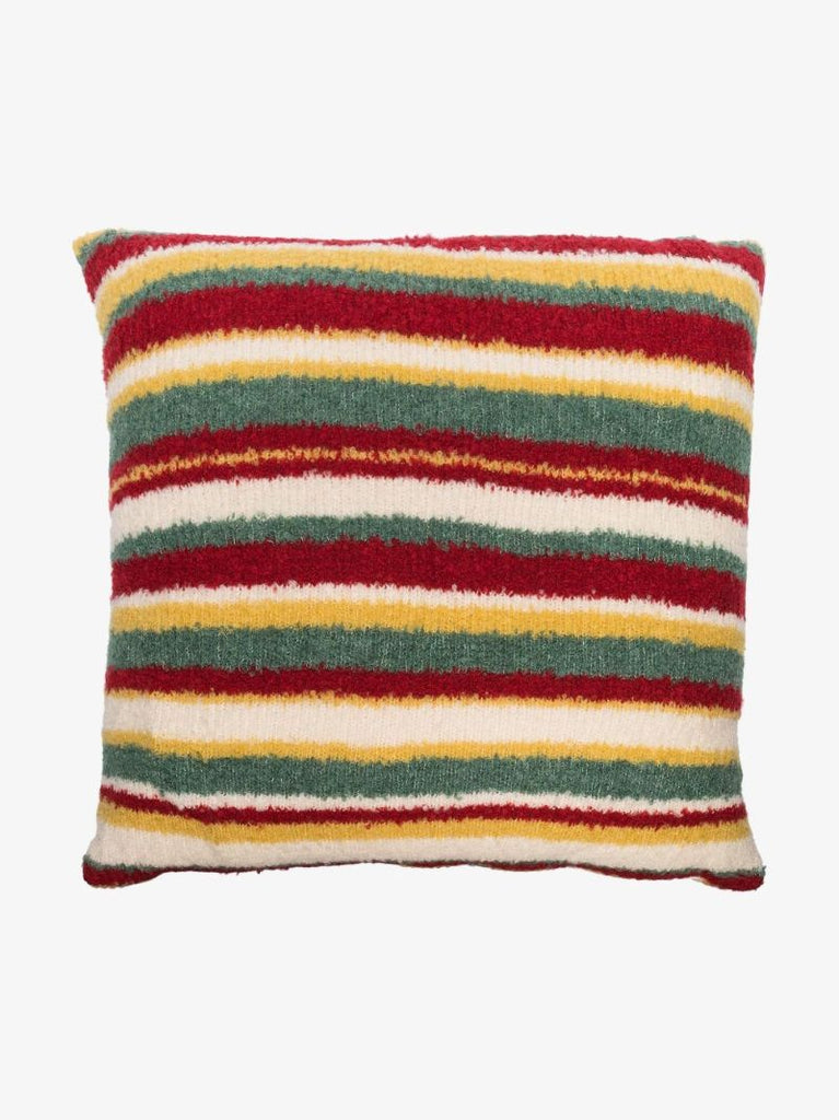 Teddy Stripe Knitted Cushion