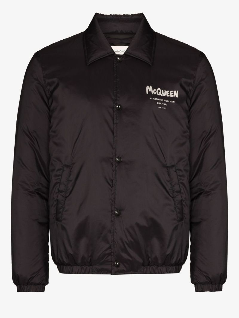 Graffiti Logo Print Bomber Jacket