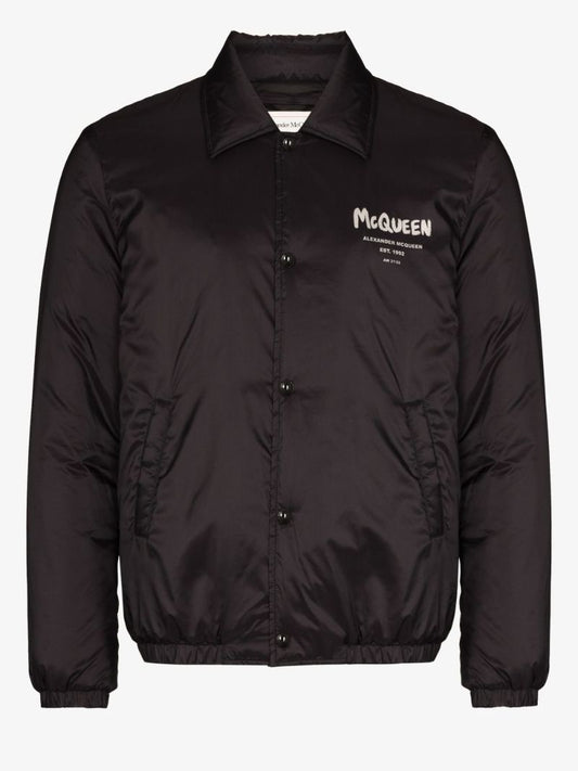 Graffiti Logo Print Bomber Jacket