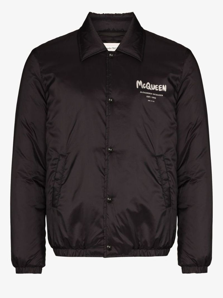 Graffiti Logo Print Bomber Jacket